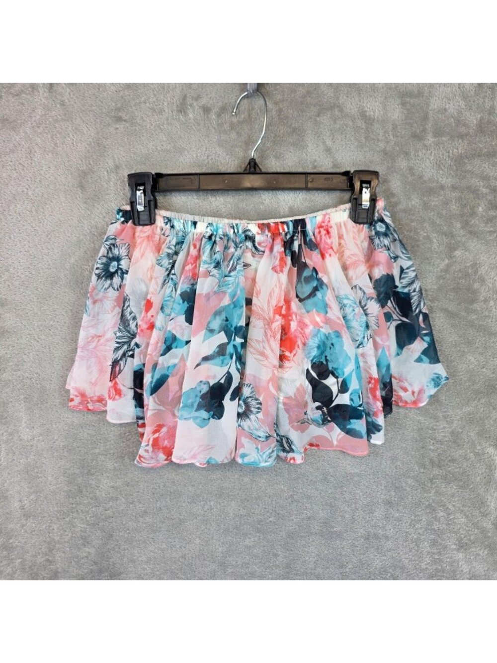 Lovers + Friends Crop Top Womens XS Multicolor Floral Chiffon Strapless Tube